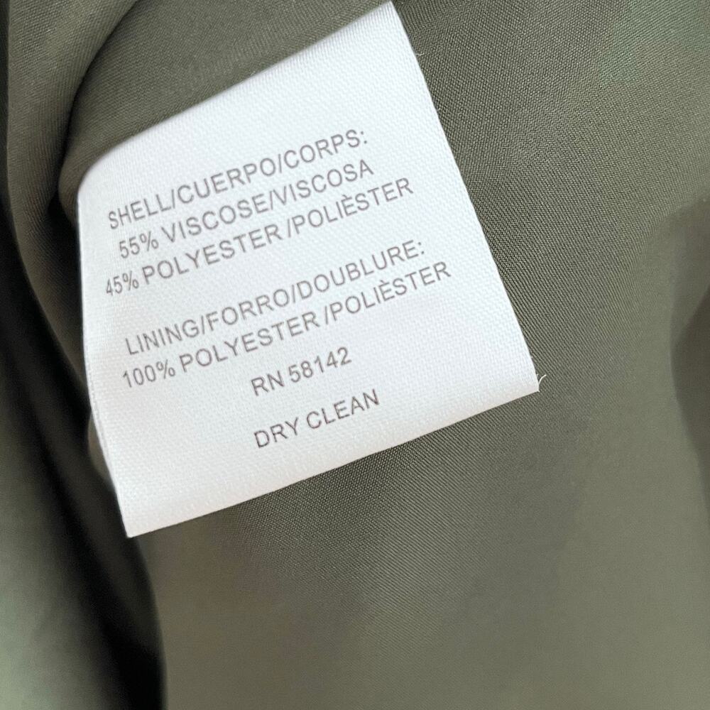 Gal Meets Glam Olive Green Faux Wrap Tie Waist Mini Dress Long Sleeve US 2 - Picture 10 of 10
